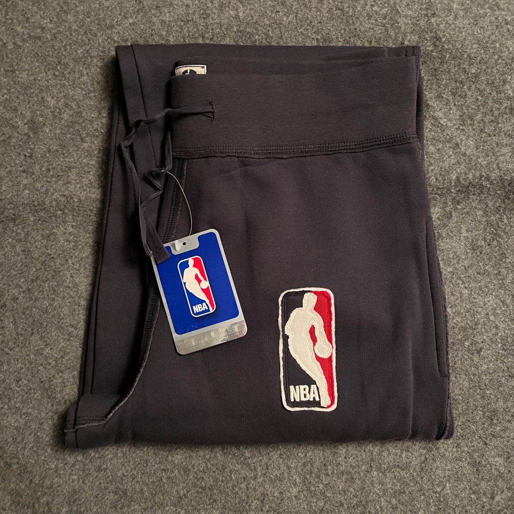 NBA 2007 Logo Gym Blue Fleece Sweatpants SMALL NWT